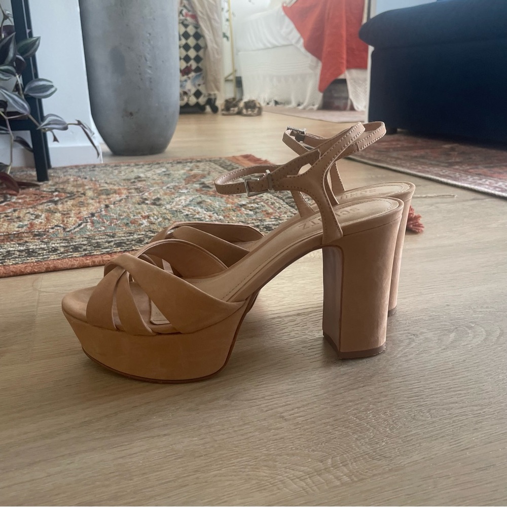 Schutz cream/ tan platform heels